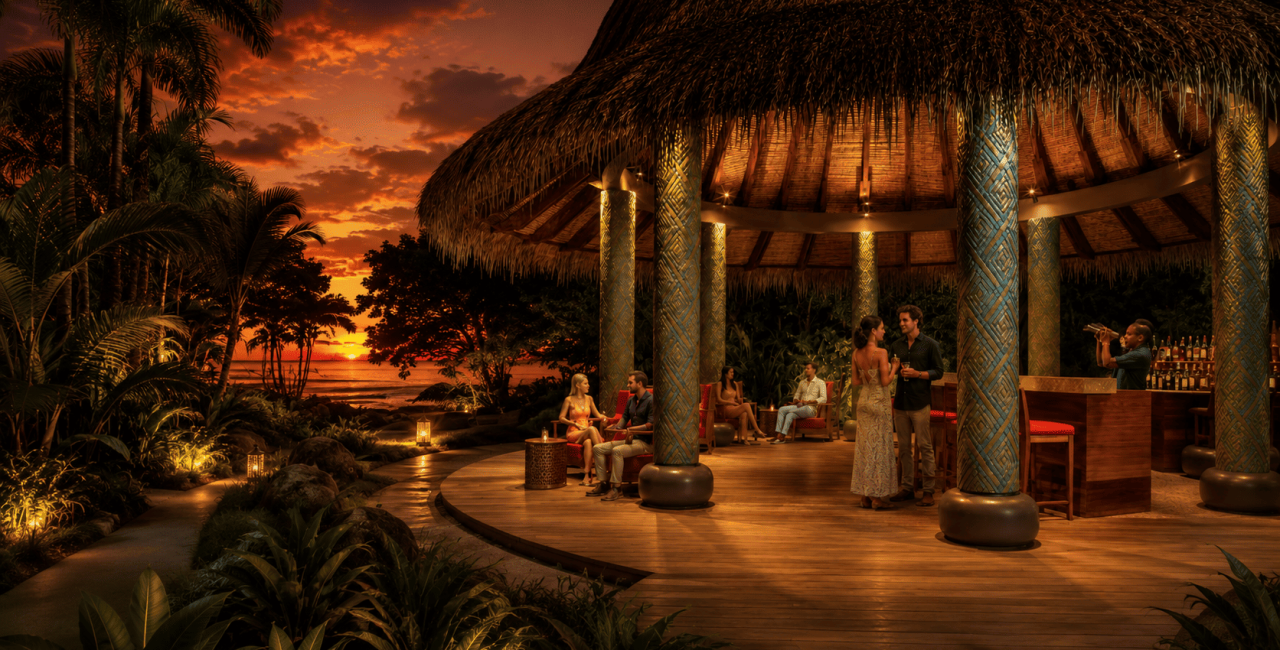 Бар у бассейна Sunset на курорте Anantara Maia, Анс-Луи, Маэ